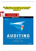 TEST BANK Auditing: A Practical Approach with Data Analytics 2nd Edition by Laura Davis Wiley, Johnson and Moroney All Chapters 1-16 Complete Newest Edition Instant Download PDF