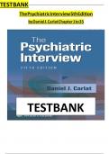 TEST BANK FOR THE Psychiatric Interview 4TH Edition Daniel J. Carlat.