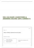 HSC 310 EXAM 2 QUESTIONS & ANSWERS SOLVED 100% CORRECT!! 