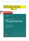 Test Bank For Essentials of Negotiation, 7th Edition by Roy Lewicki, Bruce Barry| 978-1260399455| All Chapters 1-12| LATEST