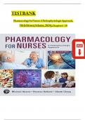 TEST BANK Pharmacology for Nurses A Pathophysiologic Approach, 6th Edition Michael P. Adams| LATEST VERSION A+ RATED