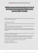 NR566-Advanced Pharmacology for Care of the Family Exam Questions With Correct Answers 100% Verified.