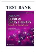 Test Bank for Abrams’ Clinical Drug Therapy: Rationales for Nursing Practice, 12th Edition (Frandsen, 2021), Chapter 1-61 | All Chapters