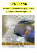 TEST BANK For Introduction to Marine Biology 4th Edition by George Karleskint |All Chapter (1 - 20) | latest Version A+