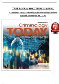 Test Bank with Solutions Manual for Criminology Today: An Integrative Introduction 11th Edition by Schmalleger, Chapter 1 - 16 > Download as Pdf File <