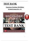 Test Bank for Experience Sociology 5th Edition By Croteau, Chapter 1 - 17 > Download as Pdf File <