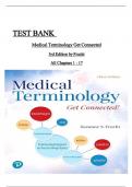 TEST BANK Medical Terminology Get Connected 3rd Edition Frucht All Chapters 1 - 17 Covered (2025-20269) ISBN:9781292053066