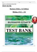 Test Bank for Business Ethics: Ethical Decision Making and Cases: An Asia Edition 1st Edition By Bishop, (Ch 1 – 12) > Download as Pdf File <