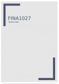 Finance Complete Lecture Notes Covering FINA1027 Module 