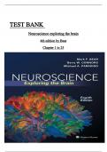 Test Bank for Neuroscience Exploring the Brain 4th Edition by Mark F. Bear, Barry W. Connors, Michael A. Paradiso ISBN: 9780781778176  (Complete Answer Key for Each Chapter 1-25)