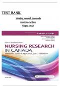 Test Bank for LoBiondo-Wood and Haber’s Nursing Research In Canada: Methods, Critical Appraisal, And Utilization 4th Edition All Chapters Covered Latest Edition ISBN:9780323778992