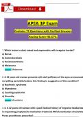 APEA 3P Exam Actual Qs & Ans to Pass the Exam (2025 / 2026), 100% Verified