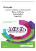 TEST BANK FOR NURSING RESEARCH METHODS AND CRITICAL APPRAISAL FOR EVIDENCE-BASED PRACTICE 9TH EDITION BY GERI LOBIONDO-WOOD, AND JUDITH HABER ISBN: 9780323431316 ISBN: 9780323447652 ALL 21 CHAPTERS COVERED (LATEST EDITION 2025)