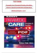 TEST BANK For Paramedic Care: Principles & Practice, 6th edition Volume 5 by Bledsoe, All 1-16 Chapters Covered ,Latest Edition