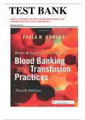 TEST BANK BASIC & APPLIED CONCEPTS OF BLOOD BANKING AND  TRANSFUSION PRACTICES 4TH EDITION Paula R. Howard 2025 UPDATE