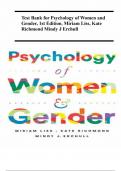 Test Bank for Psychology of Women and Gender 1st Edition By Miriam Liss, Kate Richmond, Mindy Erchull