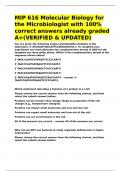 MIP 616 Molecular Biology for the Microbiologist with 100- correct answers already graded A+(VERIFIED )