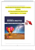 Solution Manual for Introduction to Business Analytics 1st Edition (McGraw- Hill, 2018) by Vernon Richardson and Marcia Watson, Isbn no; 9781265459390, all 12 Chapters Covered (NEWEST 2025)