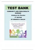 COMMUNITY AND PUBLIC HEALTH NURSING Evidence for Practice 3RD EDITION BY ROSANNA DEMARCO & JUDITH HEALEY-WALSH TEST BANK