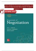 TEST BANK For Essentials of Negotiation, 7th Edition by Roy Lewicki, Bruce Barry, Verified Chapters 1 - 12, Complete Fully Covered Newest Version