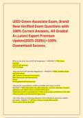    LEED Green Associate Exam, Brand New Verified Exam Questions with 100% Correct Answers, All Graded A+,Latest Expert Premium Update(2025-2026)|>100% Guaranteed Success.