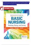 Test Bank for Davis Advantage Basic Nursing: Thinking, Doing, and Caring 3rd Edition By Leslie S. Treas; Karen L. Barnett; Mable H. Smith 9781719642071 Chapter 1-41 Complete A+ Guide Newest Version