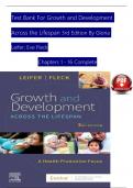 Test Bank for Growth and Development Across the Lifespan 3rd Edition by Gloria Leifer and Eve Fleck All Chapters 1-16 Complete