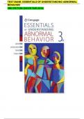 TEST BANK: ESSENTIALS OF UNDERSTANDING ABNORMAL BEHAVIOR 3RD EDITION (DAVID SUE,2016)