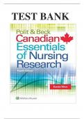 Test Bank for Polit & Beck Canadian Essentials of Nursing Research 4th Edition (Kevin Woo, 2017) | All Chapters Covered