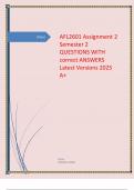 AFL2601 Assignment 2 Semester 2 QUESTIONS WITH correct ANSWERS Latest Versions 2025 A+