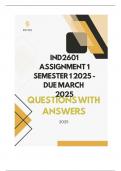 IND2601 Assignment 1 Semester 1 2025 - DUE March 2025