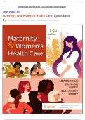 Test Bank for Maternity and Women's Health Care, 13th Edition by Lowdermilk, Cashion, Alden, Olshansky and Perry ISBN-9780323810180 All Chapters 1-37 Complete Guide Grade A+ LATEST