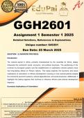 GGH2601 Assignment 1 (COMPLETE ANSWERS) Semester 1 2025 (649301) - DUE 25 March 2025