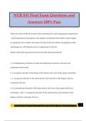 NUR 631 Final Exam Questions and Answers 100% Pass