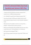 NUR 631 Advanced Patho Final Exam Questions and Answers 100% Pass