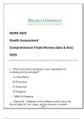 NURS 3025 (HEALTH ASSESSMENT) COMPREHENSIVE FINALS REVIEW 2025