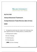 HLTH 3105 (INTERPROFESSIONAL TEAMWORK) COMPREHENSIVE FINALS REVIEW 2025