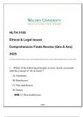 HLTH 3100 (ETHICAL & LEGAL ISSUES) COMPREHENSIVE FINALS REVIEW 2025