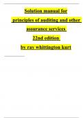 Solution Manual for Principles of Auditing and Other Assurance Services 22nd Edition by Ray Whittington, Kurt Pany 2024 || All Chapters ( 1 - 21 ) A+