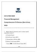 C214 FINC 6000 (FINANCIAL MANAGEMENT) COMPREHENSIVE FA REVIEW 2025 ANSWERED