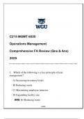 C215 MGMT 6020 (OPERATIONS MGT) COMPREHENSIVE FA REVIEW 2025 ANSWERED.