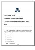 C203 MGMT 5020 (BECOMING AN EFFECTIVE LEADER) COMPREHENSIVE FA REVIEW 2025