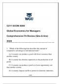 C211 ECON 5000 (GLOBAL ECONOMICS) COMPREHENSIVE FA REVIEW 2025 ANSWERED.