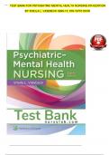 Test Bank for Psychiatric-Mental Health Nursing 8th Edition by Sheila L. Videbeck ISBN 9781975116378 Chapter 1-24 | Complete Guide A+