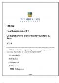 NR 302 (HEALTH ASSESSMENT I) COMPREHENSIVE MIDTERMS REVIEW 2025 ANSWERED