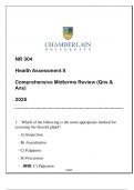 NR 304 (HEALTH ASSESSMENT II) COMPREHENSIVE MIDTERMS REVIEW 2025 ANSWERED.