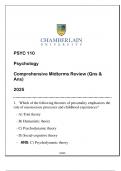 PSYC 110 (PSYCHOLOGY) COMPREHENSIVE MIDTERMS REVIEW 2025 ANSWERED