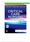 CRITICAL CARE NURSING: DIGNOSIS AND MANAGEMENT 9TH EDITION (LINDA, KATHLEEN& MARY, 2021)