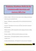 Workplace Readiness Skills for the Commonwealth Questions and Answers 100% Pass