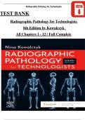 TEST BANK Radiographic Pathology for Technologists  8th Edition by Kowalczyk  All Chapters 1 - 12 / Full Complete